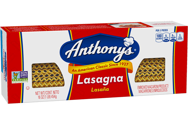 Anthonys-Lasagna-16oz_New-NFP 100% Semolina Lasagna