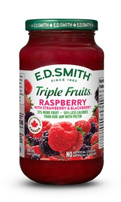 E.D.SMITH TRIPLE FRUITS Raspberry Strawberry & Blackberry Fruit Spread