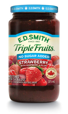 No Sugar Added Strawberry Raspberry Plum Fruit Spread