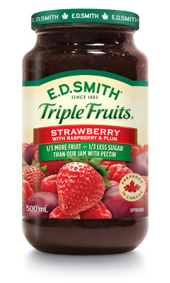 Strawberry Raspberry Plum Fruit Spread
