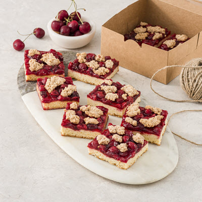 Cherry Cranberry Shortcake Squares