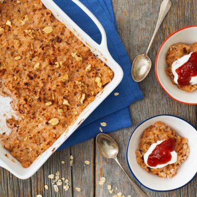 Baked Oatmeal With Walnuts, Flax And TRIPLE FRUITS® Strawberry