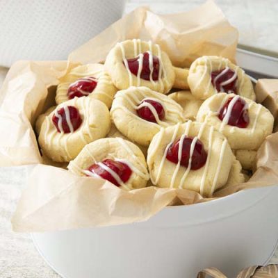 Easy Cherry Thumbprint Cookies With White Chocolate