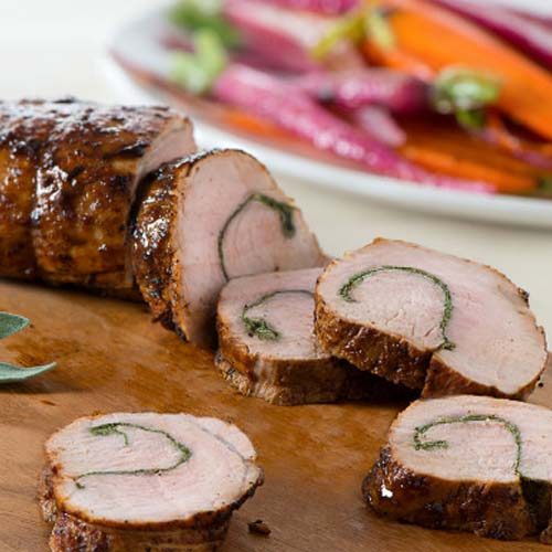 Ginger Pork Loin Rolled With Fresh Sage