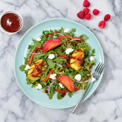 Grilled Peach Salad With Raspberry Dressing