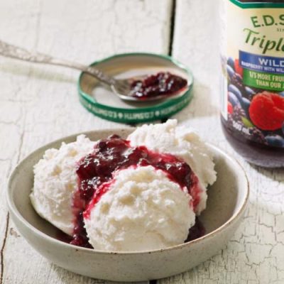 Ice Cream Topped With Jam