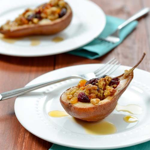 Maple Crumble Baked Pear