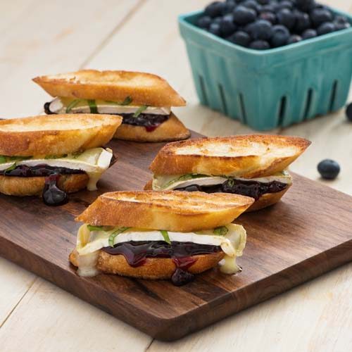 Mini Blueberry And Brie Grilled Cheese