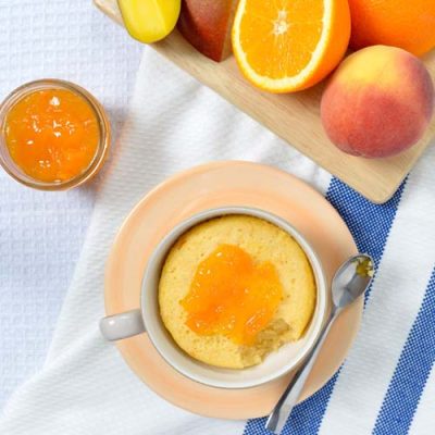 Peach Mango Orange Mug Cake