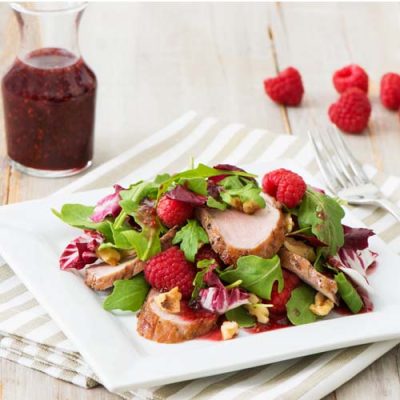 Pork Tenderloin Salad With Raspberry Maple Dressing