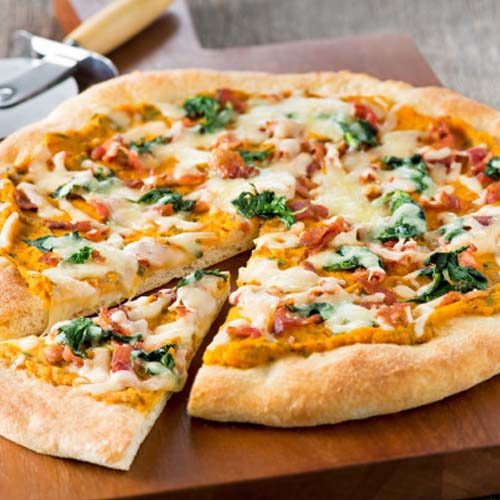 Pumpkin Bacon And Spinach Pizza