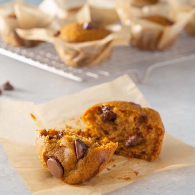 Pumpkin Spice Muffins With Chocolate Chips