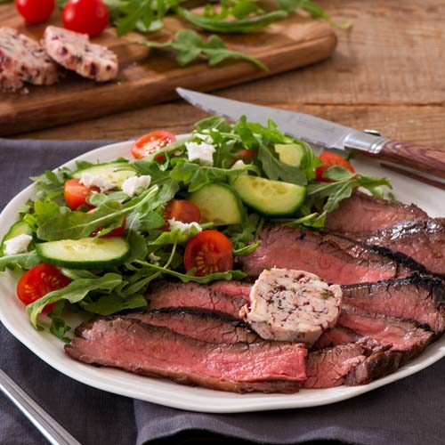 Raspberry-Balsamic Flank Steak With Compound Butter