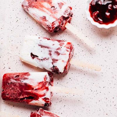Raspberry Swirl Yogurt Cheesecake Ice-Pops