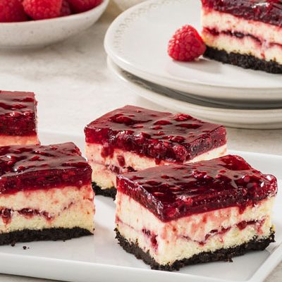 Raspberry White Chocolate Cheesecake Squares
