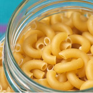 elbows_in_jar_square-300x300 Uncooked Macaroni in Glass Jar